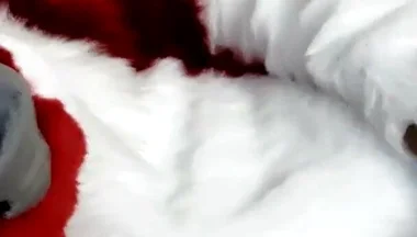 Jerking off and Showing Footpaws in Full-body Fursuit