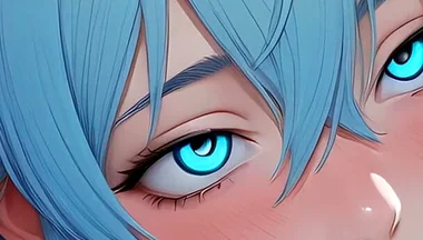 Cute Anime Boy Squeezing Balls Tight During Fast Aggressive Handjob