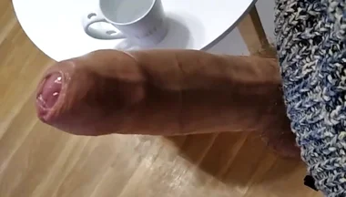 The Guy Finished His Cup of Milk, Took Out His Fat Cock and Also Took Out His Milk