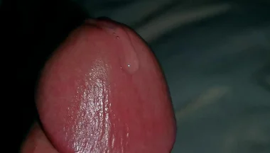 Very Close-up of an Over-excited Penis and Streams of Pre-cum!