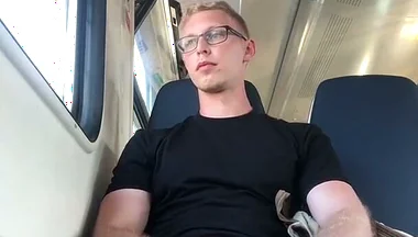 A Guy Is Jerking off on a Commuter Train