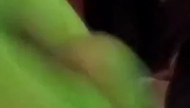 Cumming with a Green Glowing Light
