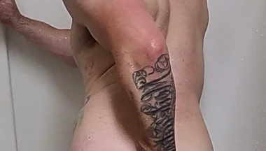 Stroking My Cock and Playing with My Ass in Thegym Showers