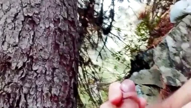 Playing with My Pre-cum Drop - Edging in Nature