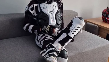 Motorcyclist in Gear Cum Hot on Himself