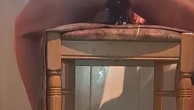 Twink Riding a Huge Black Dildo