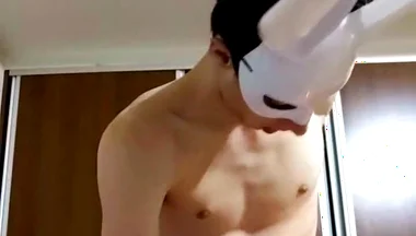 Bunny Looner Is Blowing up His Inflatable Pink Chair and a Big Clear Balloon While Masturbating on Stream