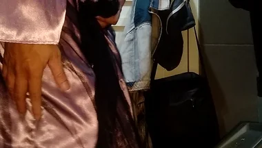 Masturbating Wearing Cute and Gorgeous Satin Longdress