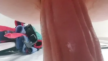 Massive dildo in my hairy ass