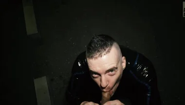 Rubber boy night walk piss