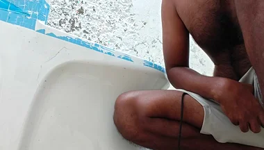 Washing the Bathroom in Xhard Village