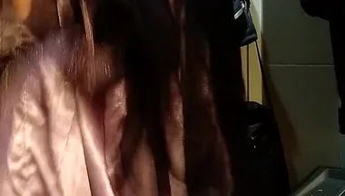 Masturbating Wearing Cute and Gorgeous Satin Longdress