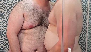 Big Bear Gets Into My Shower and Ends up Fucking My Fat and Hairy Ass