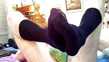 Jocked Showing Feet in Dress Socks Jo with Hairyartist