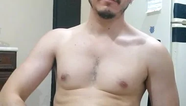 Handsome Man Flexing and Showing off Flaccid Long Cock