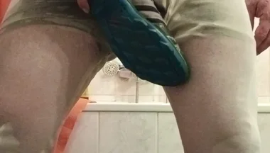Dirty-jb Completely Pissed off in the Toilet. Underwear and Socks