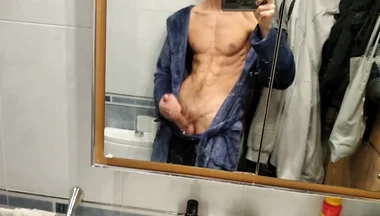 Mature Man with Nice Body and Huge Cock Unloads a Massive Cumshot!