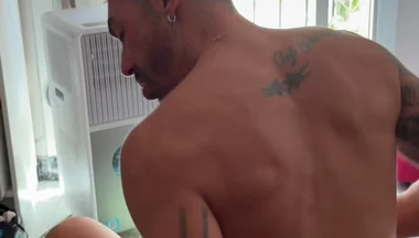 Sexy Italian Gets Double Fucked by Two Daddies