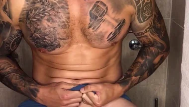 Closer Cumshot with My Big Cock and No Hands