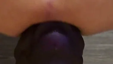 Fantasy Stretch Taking a Huge Purple Unicorn Dildo All the Way up My Ass!