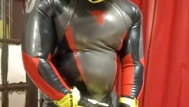 Faceless rubber biker drone