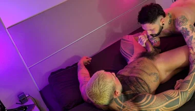 Hairy, Hung and Tattooed Stud Fucks Me and Cum Swap Kiss