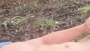 Shredded Asian Muscle Strips Naked in the Rain and Strokes Roadside
