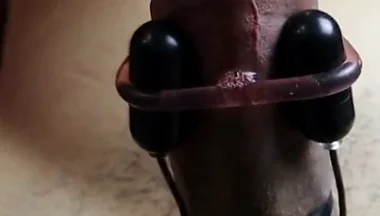 Defenseless, Lonely Big Cock Flows Profusely From Powerful BDSM Vibration