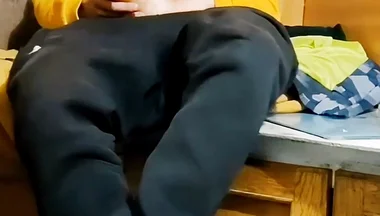 Masturbation and Cumshot in a Yellow Jacket