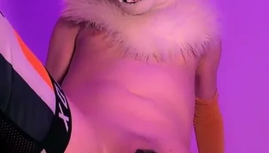 Twink Using Dildo While in Chastity Cage
