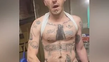 Beermunkie Hot White Trash Smoker Jerks His Big Cock While Smoking