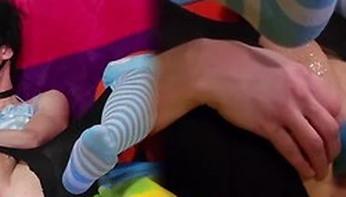 Femboy Getting Knotted Through Ripped Tights Makes Him Feel Like A Good Slut