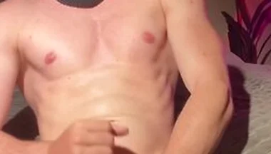 College Stud Blasts Massive Load All Over Himself