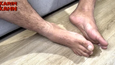 My Big Feet After Work and a Huge Load of Cum!