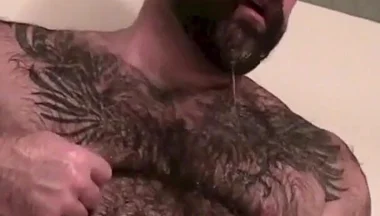 Stroking Daddy Bear Cock