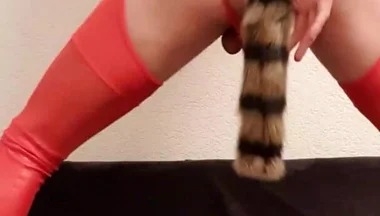 Plug Fox Tail in My Ass Hole