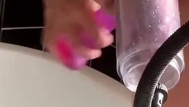 Dildo Stretching in the Bath