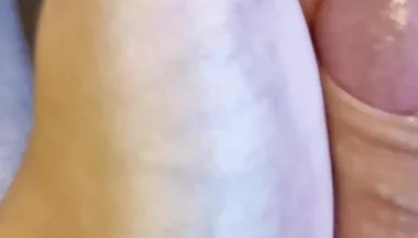 Jerking My Uncut Cock, Playing with My Foreskin and Precum
