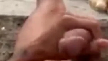 A Cumshot to Relieve Stress in the Backyard
