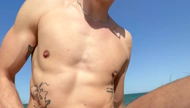 Daddy Fucks Big Ass Muscular Sportsman on the Beach