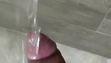 POV Big Uncut Daddy Cock Cums and Squirts Post Cum to the Water Stream