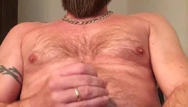 Cum Load and Moaning While Jerking off My Hairy Pa Cock