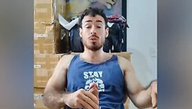 Hairy Hunk Drops A Huge Cum Load Over His Body