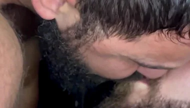 Hairy Gay Bear Top Deepthroat, Rimming, and Balls-deep Anal Pounding in Sweaty Cum-filled Hookup