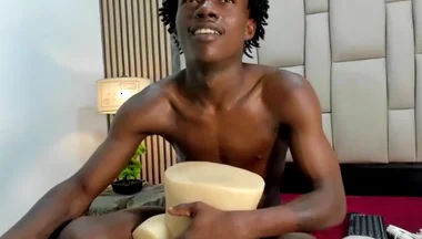 Black Twink Fucking Toy & Cumming