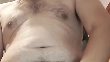 Rubbing Lotion on My Belly While Beating My Meat!