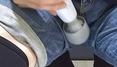 A Boys Stepdaughter Wearing Jeans Pee While Playing With An Electric Massager