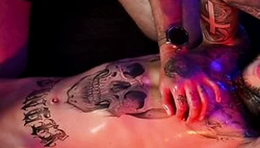 Camilo Brown Giving Intense Handjob To Hot Tattooed Stud Inked Mike Making Him Shoot His Cum