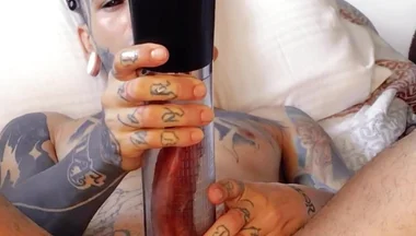Giant Demon Reveals Himself to Tiny Human While Playing with His Cock