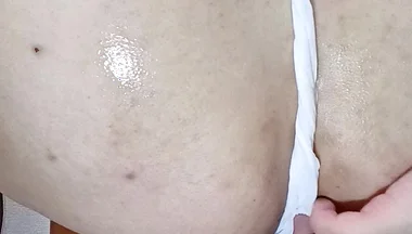 Lotion Play While Inserting an Anal Vibrator